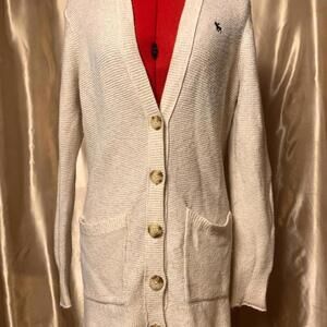 Abercrombie cream colored long duster cardigan!